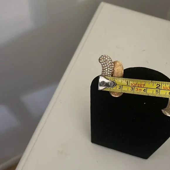 Gold with Rhinestone Earrings - Picture 8 of 8